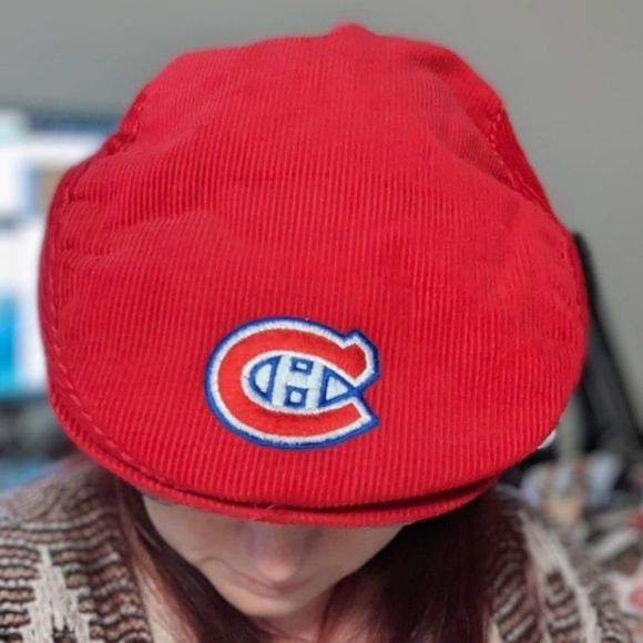 Montreal Canadiens Habs Vintage Corduroy Hat 1980s Hockey Cap - Picture 5 of 7